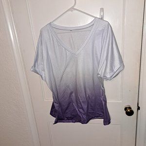 V neck purple ombre top